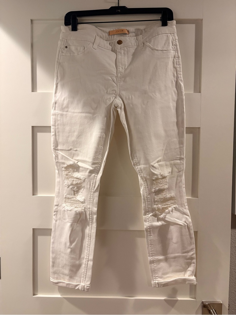 Joe's Jeans White Distressed Skinny Jeans
